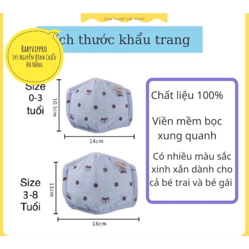 Khẩu trang xô xuất Nhật 6 lớp cho bé