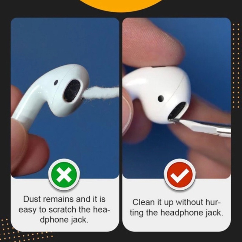 Bộ vệ sinh tai nghe airpods dạng bút gọn nhẹ cầm tay 3 in 1- Làm sạch được hầu hết các vị trí