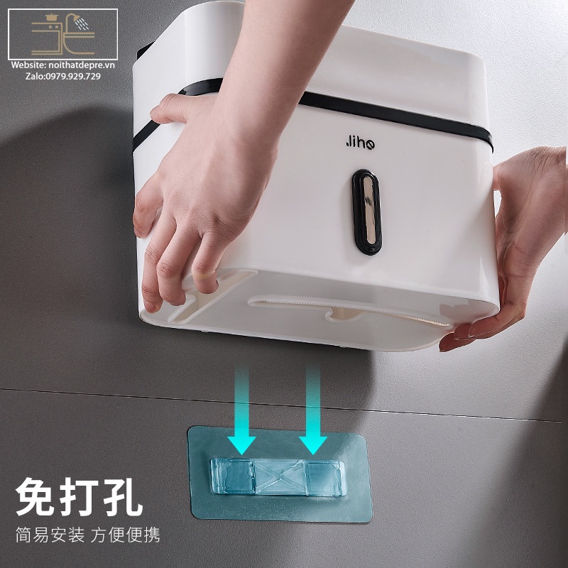 Hộp đựng giấy vệ sinh có giá để đồ - Nội thất phòng tắm đẹp rẻ tiện lợi thông minh