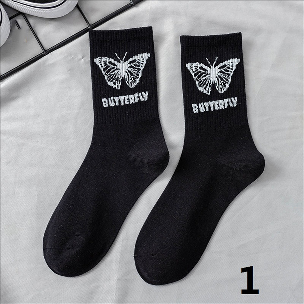 BUTTERFLY Vớ Cotton Dáng Dài Đơn Giản Thời Trang Cho Nữ