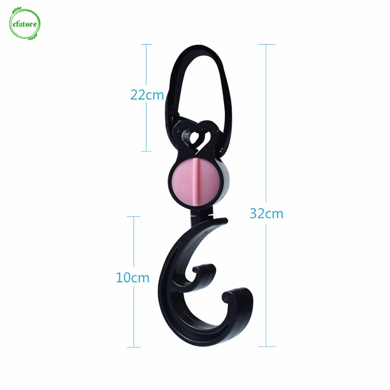 2 Móc Treo Đồ Xoay 360 Độ Gắn Xe Đẩy Em Bé