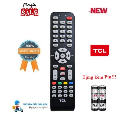 Remote Điều khiển TV TCL các dòng TV TCL CRT LCD/LED/Smart TV- Hàng chính hãng tặng kèm Pin