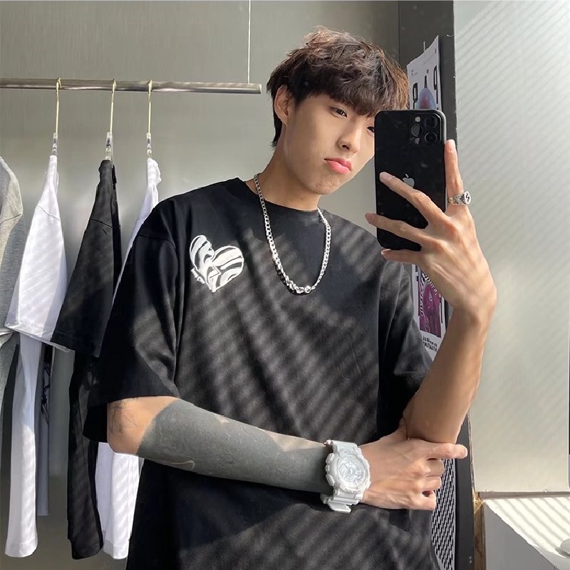 Áo Thun Tay Ngắn Dáng Rộng In Chữ Phong Cách Hip Hop Nhật Bản Thời Trang Mùa Hè Cho Nam Cỡ Lớn M-8XL