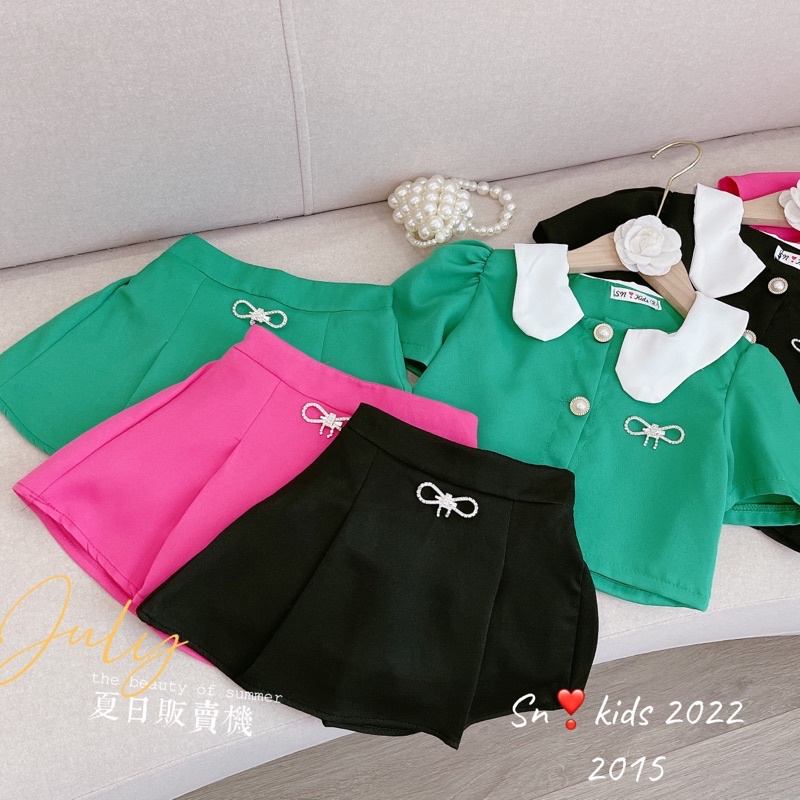 (12-18kg) Set Dạ Mềm Tiểu Thư, Cúc Ngọc Tag Đá Sanh Chảnh Cho Bé Gái, Sét Áo Váy Bé Gái Size Đại