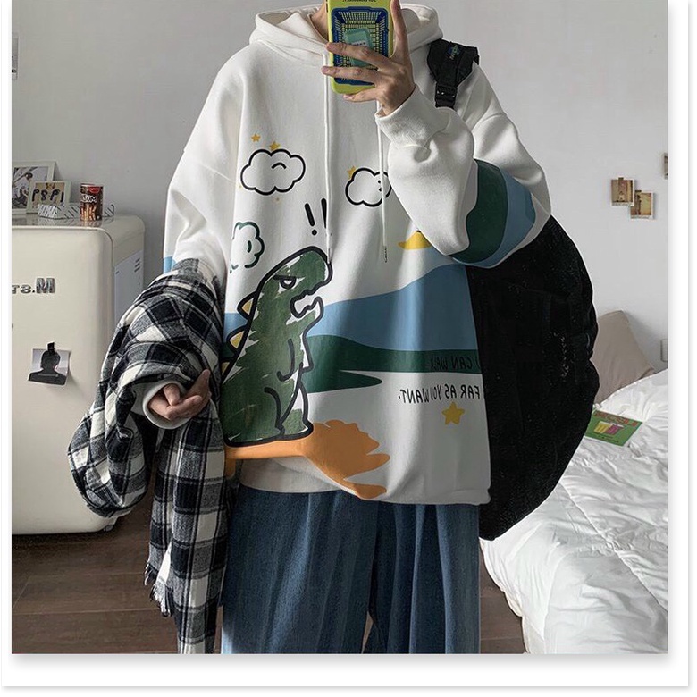 ÁO HODDIES KHỦNG LONG CÓ MŨ CỰC CHẤT HOẠ TIẾT ĐẸP 2021 KME FASHION