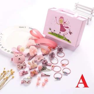 Set nơ dây buộc tóc 40 chi tiết kèm hộp đựng