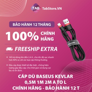 Cáp dù baseus kevlar 0,5m 1m 2m a to l chính hãng - bảo hành 12 t