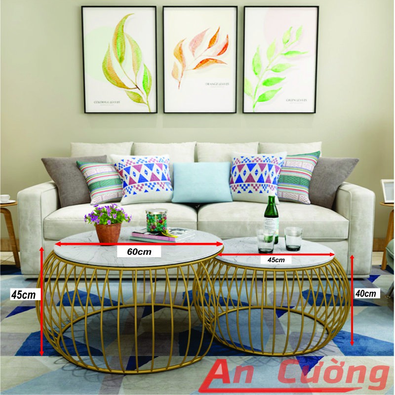 Bàn Sofa Mặt Đá Đôi Hiện Đại Sang Trọng Để Phòng Khách