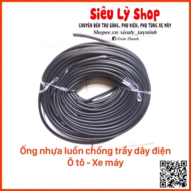 Ống nhựa luồn chống trầy dây điện Ô tô, xe máy 3mm 4mm 5mm 6mm 8mm 10mm 12mm (cuộn dài 5m)