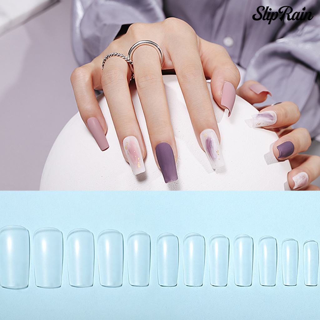 Sliprain ♥144Pcs/Set False Toenail Tip Smooth Grinding-Free Lightweight Ultra Toe Nail Tips