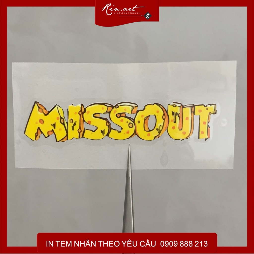 Rinart.vn | Decal ủi tổng hợp Logo MISSOUT siêu ngầu | Logo Sticker Patch in áo ủi trực tiếp lên vải