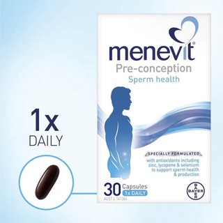 Hàng Chuẩn ÚC Menevit - Hỗ trợ sinh sản sinh lý nam, tăng thụ thai 30 viên