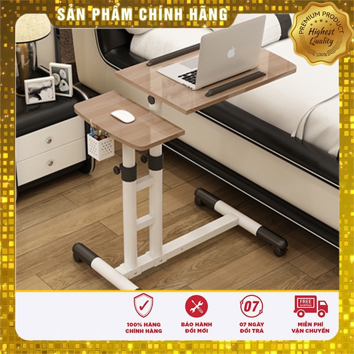 Bàn Laptop Di Động,Bàn Làm Việc Gấp Gọn Thông Minh Có Thể Chỉnh Độ Cao,Khung Sắt Chắc Chắn Chân Tròn Kèm Giỏ Bút