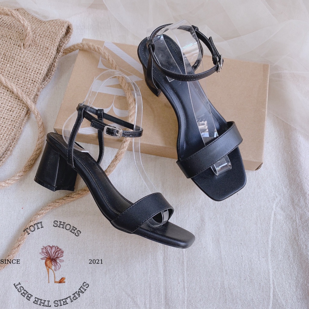 GIÀY CAO GÓT THỜI TRANG TOTIIE SHOES - SANDAL NỮ KHÓA CÀI - GUỐC NỮ 5 PHÂN QUAI MẢNH - SANDAL CAO GÓT ĐẾ VUÔNG G2012150