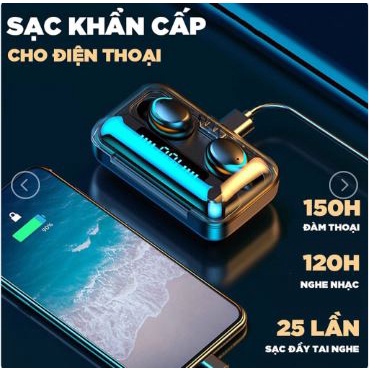 Tai Nghe Bluetooth True Wireless F9 PRO Bluetooth 5.0 | Bản Quốc Tế | Cảm Ứng | Chống Nước(Loại mới)