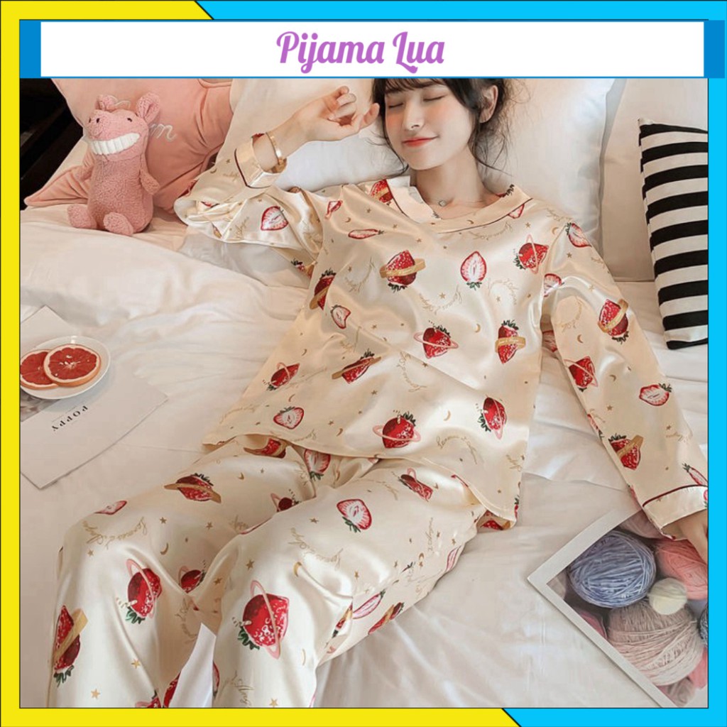 Bộ ngủ nữ ❤️Hàng Tốt❤️ Bộ pijama dài tay mặc nhà chất satin cao cấp đẹp Quảng Châu
