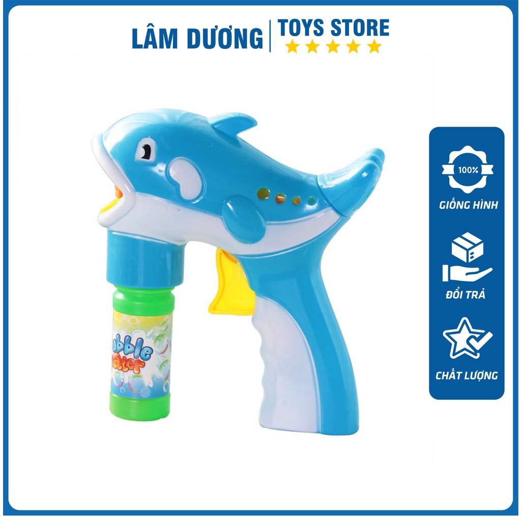 Cá heo thổi bong bóng 🔥LÂM DƯƠNG TOYS🔥 Súng đồ chơi bắn bong bóng xà phòng hình cá heo cho bé, nhiều màu sắc lựa chọn