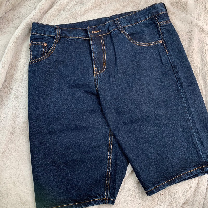 BIGSIZE quần sọt jean ống suông, quần đùi jean ống rộng trung niên hàng đẹp