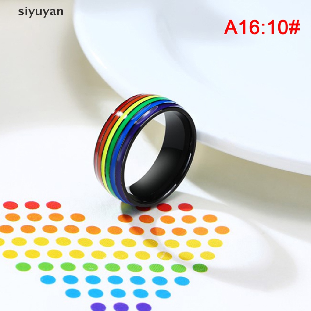 Nhẫn Cầu Vồng LGBT Chất Liệu Thép Không Gỉ
