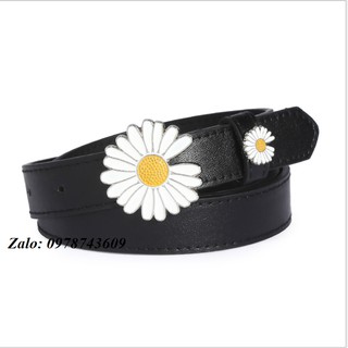 Thắt lưng nữ Nịt nữ quần Jean hoa cúc đôi bản 2.5cm
