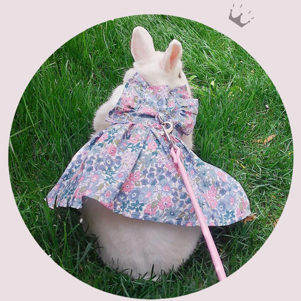 Váy Hoa Nhỏ Gọn Nhẹ Quyến Rũ Dành Cho Chuột Hamster, Thỏ Kèm Dây Dắt