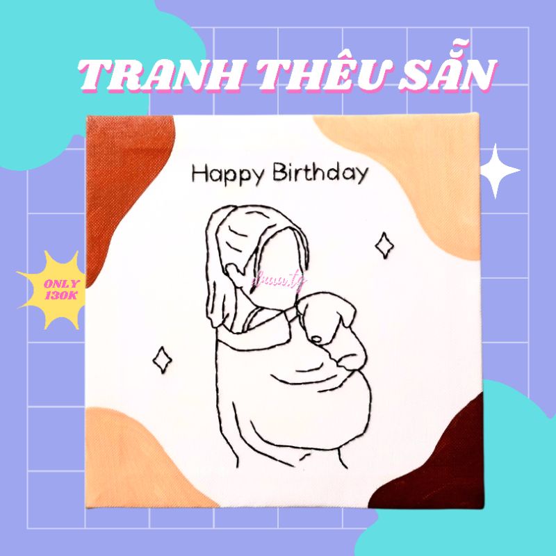 Tranh canvas đục lỗ/ thêu sẵn theo yêu cầu