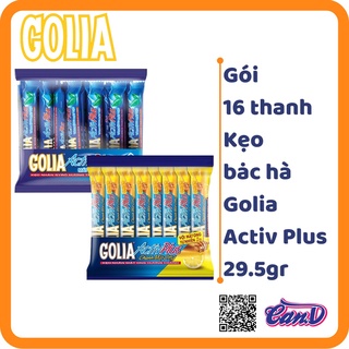 Gói 16 thanh kẹo bạc hà golia activ plus thanh 29.5gr