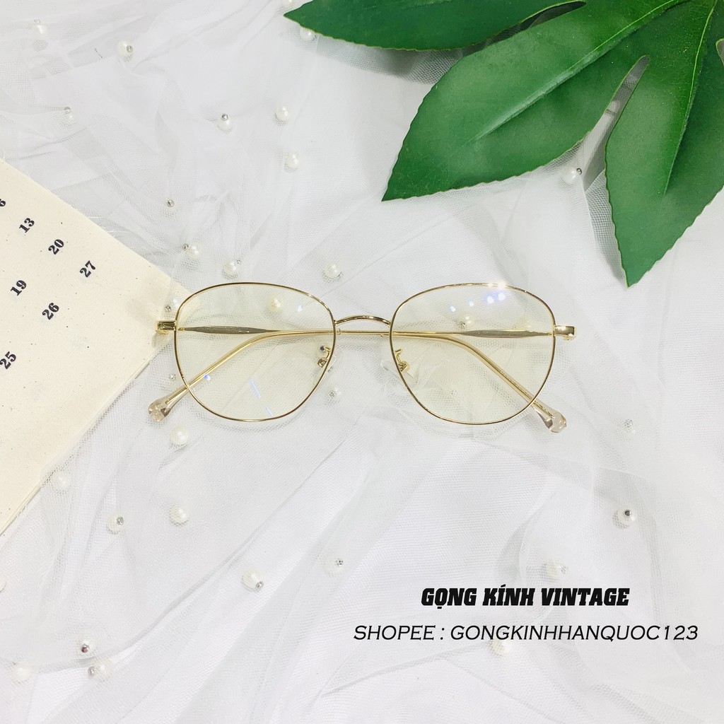 [ GỌNG VINTAGE ] Gọng kính kim loại mảnh nhẹ HOT HIT hàn quốc 2021, nhận cắt mắt cận loạn theo giấy