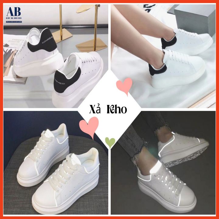 [XẢ KHO-FREESHIP]❤️Hot❤️ Giày Sneaker Nữ, Đế Cao 3cm, Gót Nhung, Phản Quang.