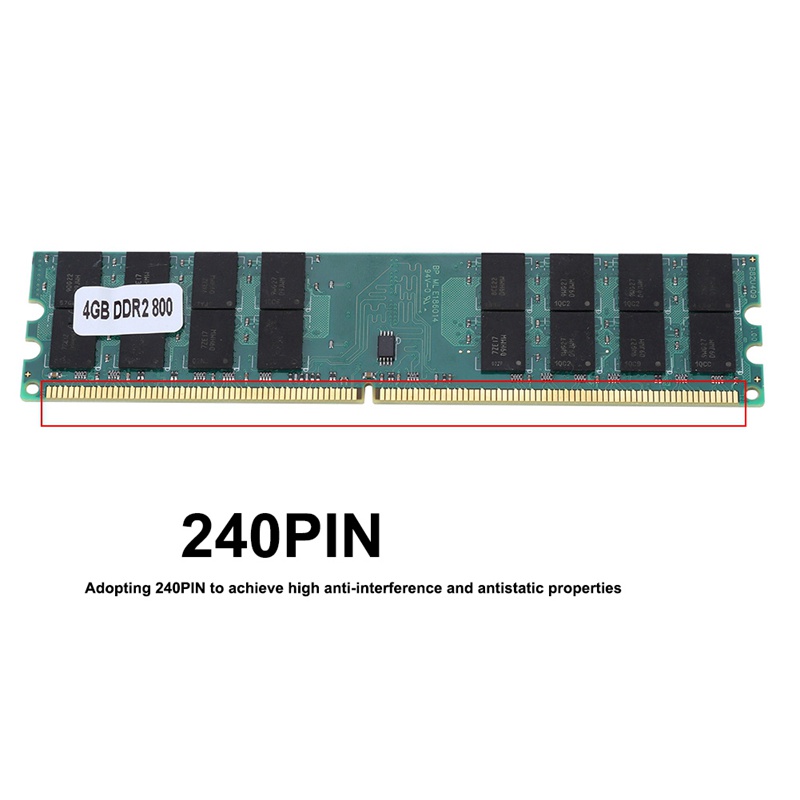 AMD Thẻ Nhớ Ram Pc Dimm 240 Chấu 4gb 4g Ddr2 800mhz Cho Máy Tính