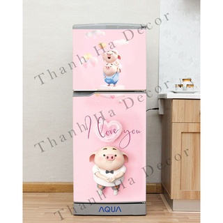 Decal dán Tủ Lạnh Pig 2022  chất liệu cao cấp