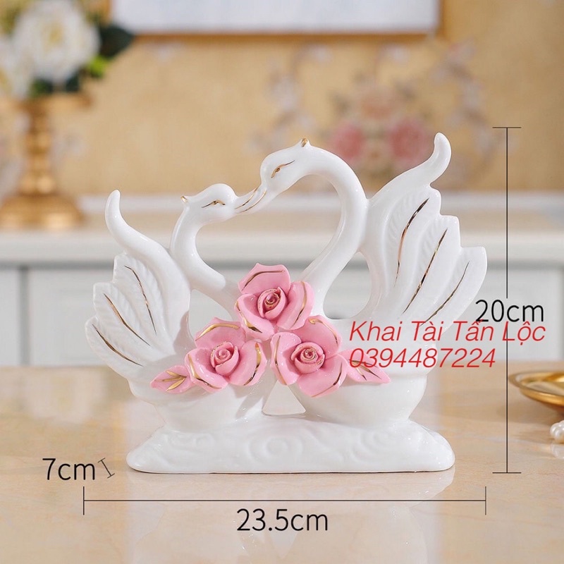 Cặp thiên nga gốm sứ phong thủy tình yêu thủy chung