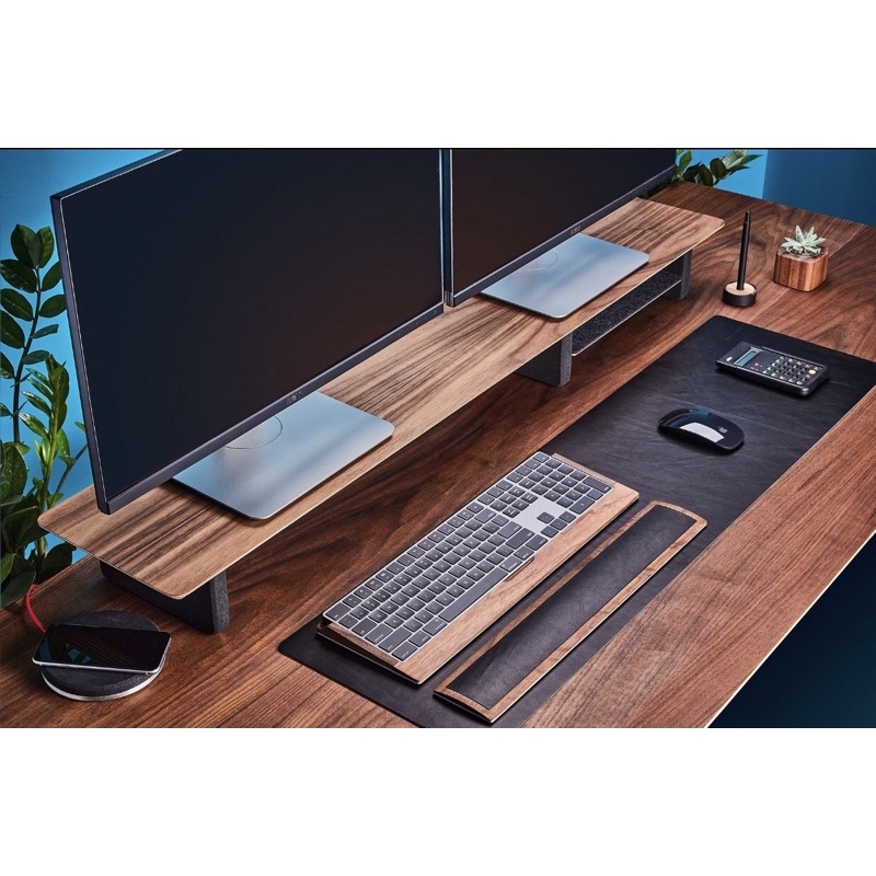 Kệ gỗ walnut để Ti vi, màn hình máy tính[phụ kiện bàn làm việc]