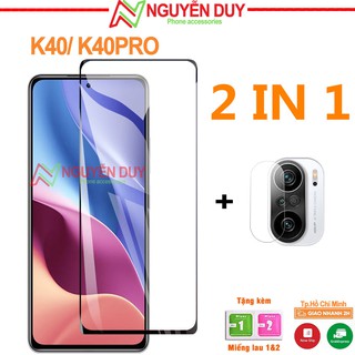 [Kính+Camera] Kính cường lực Redmi K40/ K40 Pro Full màn hình 9D + kính cường lực camera Redmi K40/ K40 Pro