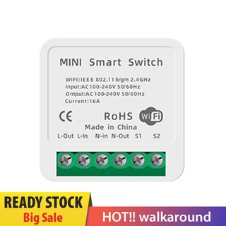 Công Tắc Điều Khiển Đèn Led Thông Minh Wifi Mini Tuya 16a 2 Chiều Có App Điều Khiển Bằng Giọng Nói