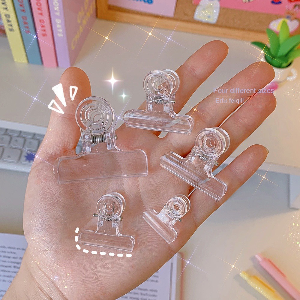 Ins Gió Trong Suốt Nhỏ Kẹp Văn Phòng Phẩm Bill Clip Nhựa Trong Suốt Ràng Buộc Kẹp Acrylic