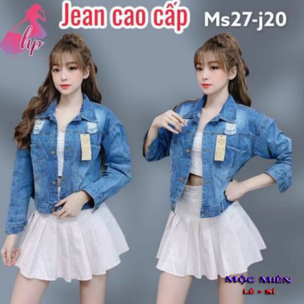 [Áo] khoác jeans nữ đính ngọc thêu họa tiết cao cấp dáng form lửng vừa kiểu mới đẹp thời trang nữ 2021 bán giá sỉ