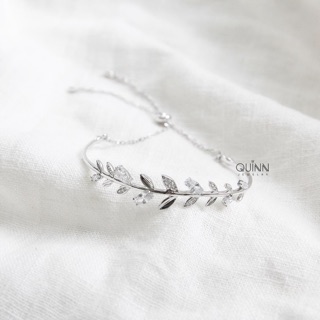 Lắc tay Olive Leaf, Lắc tay bạc nữ lá nguyệt quế dây rút