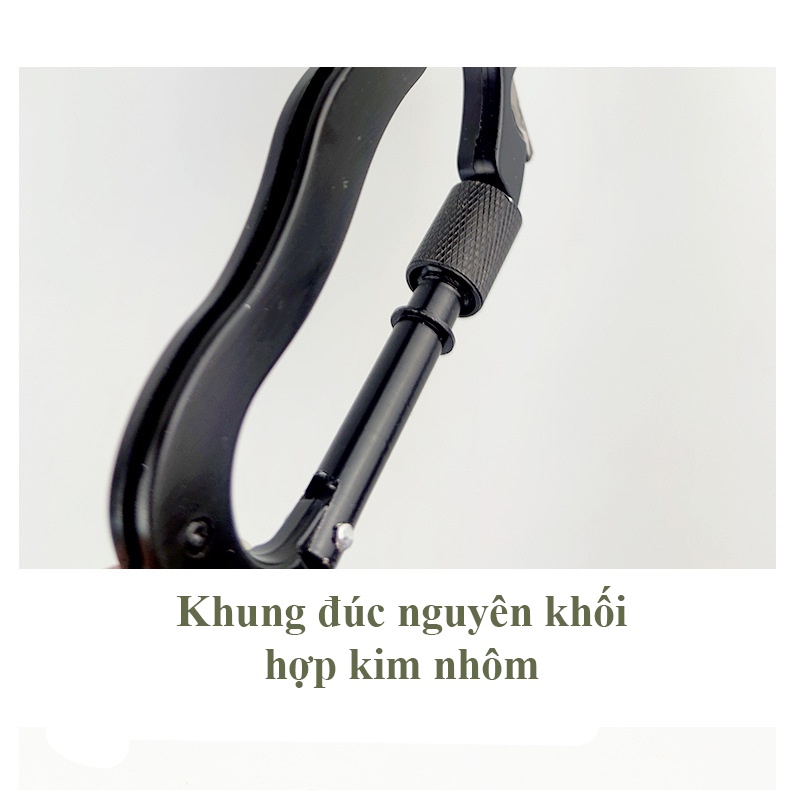 Móc khóa Carabiner đa năng 5 in 1 tiện dụng khi đi phượt, leo núi, pinnic và làm việc ngoài trời