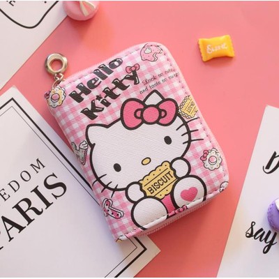 Ví nữ mini cầm tay hello kitty nhỏ xinh dễ thương da xước thời trang hàn quốc cao cấp V8