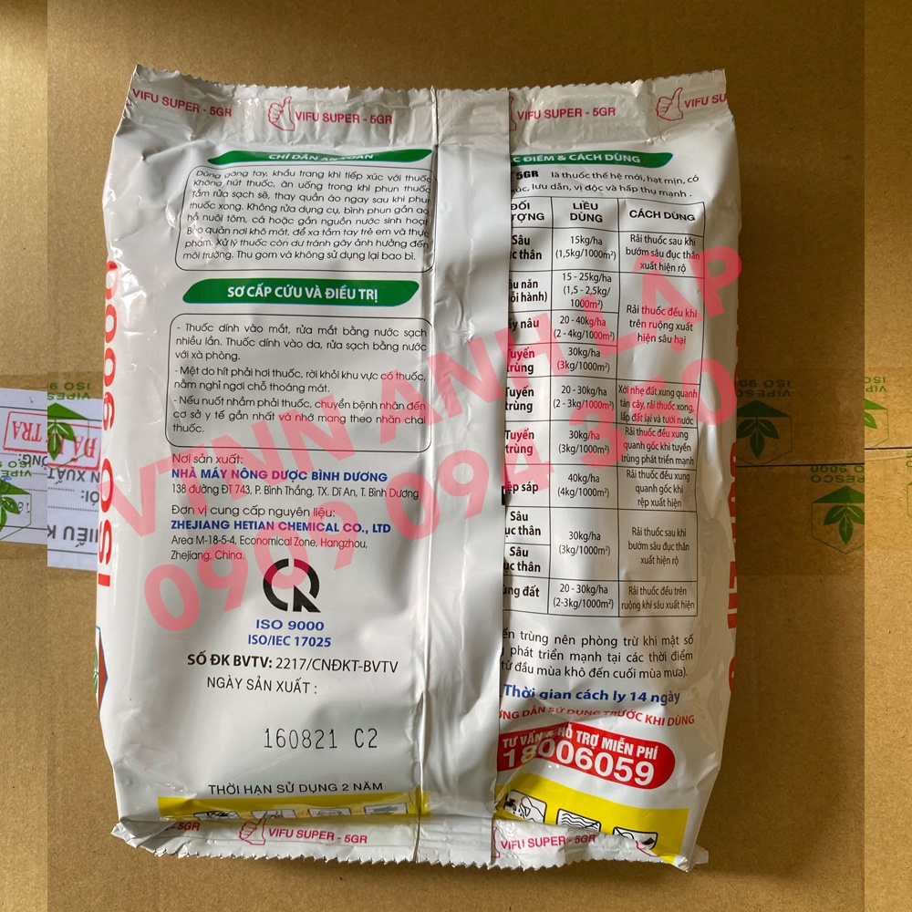 VIFU SUPER 5GR diệt tuyến trùng - sâu đục thân- muỗi hành