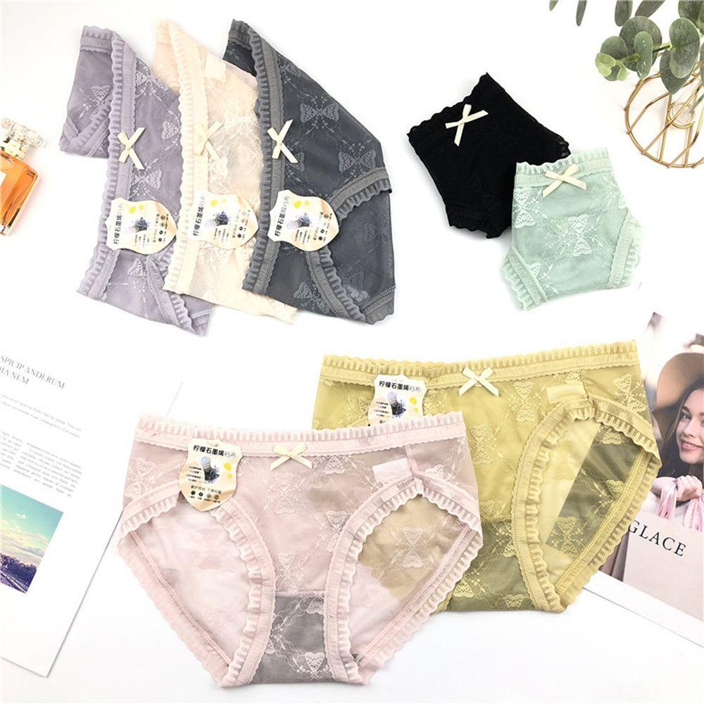 OCEANMAP Quần Lót Ren Lưng Thấp Thoáng Khí Thoải Mái Không Để Lại Dấu Vết Đáng Yêu Cho Nữ