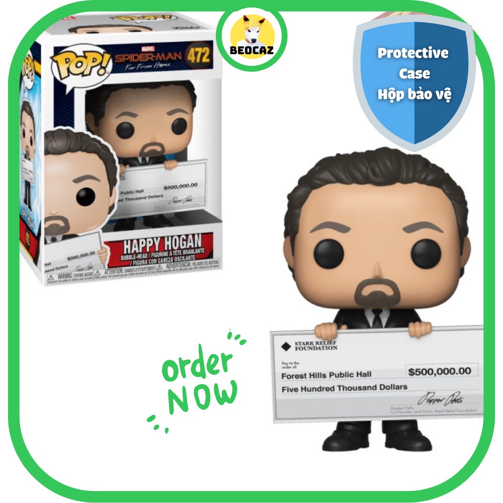 [Ship Hỏa Tốc] [Tặng Hộp Bảo Vệ] [Chính hãng] Mô hình Funko Pop nhân vật Happy Hogan Người nhện xa nhà Spider Man No.472