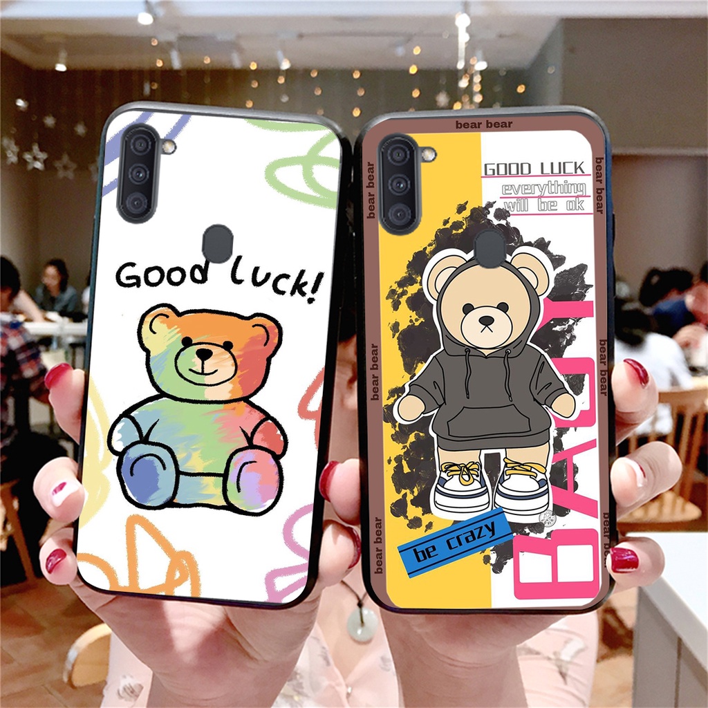 Ốp lưng Samsung A11 / M11 in hình cute, chú gấu thể thao tinh nghịch cực đáng yêu