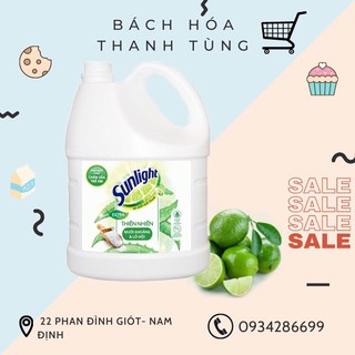 Nước rửa chén Sunlight Chanh Muối khoáng và Lô Hội can 3,8 lít