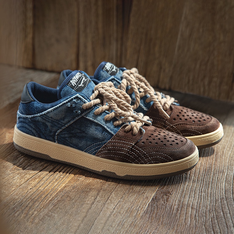 Giày thể thao MADEN vải denim thời trang mùa thu Nhật Bản cho cặp đôi 2022