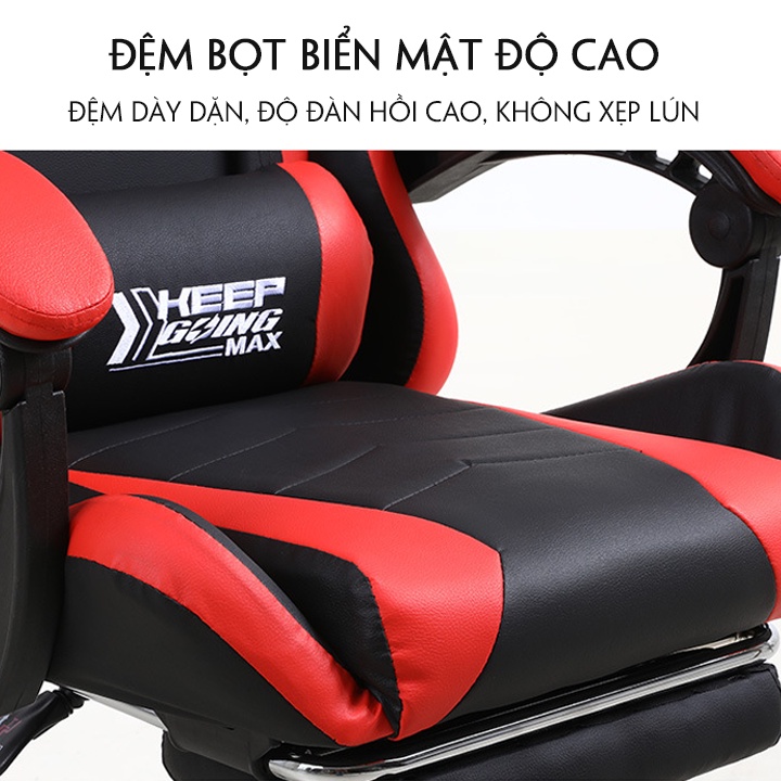 Ghế gaming KEEP bọc da cao cấp tựa lưng massage, gác chân ngủ thoải mái cho người ngồi máy tính nhiều