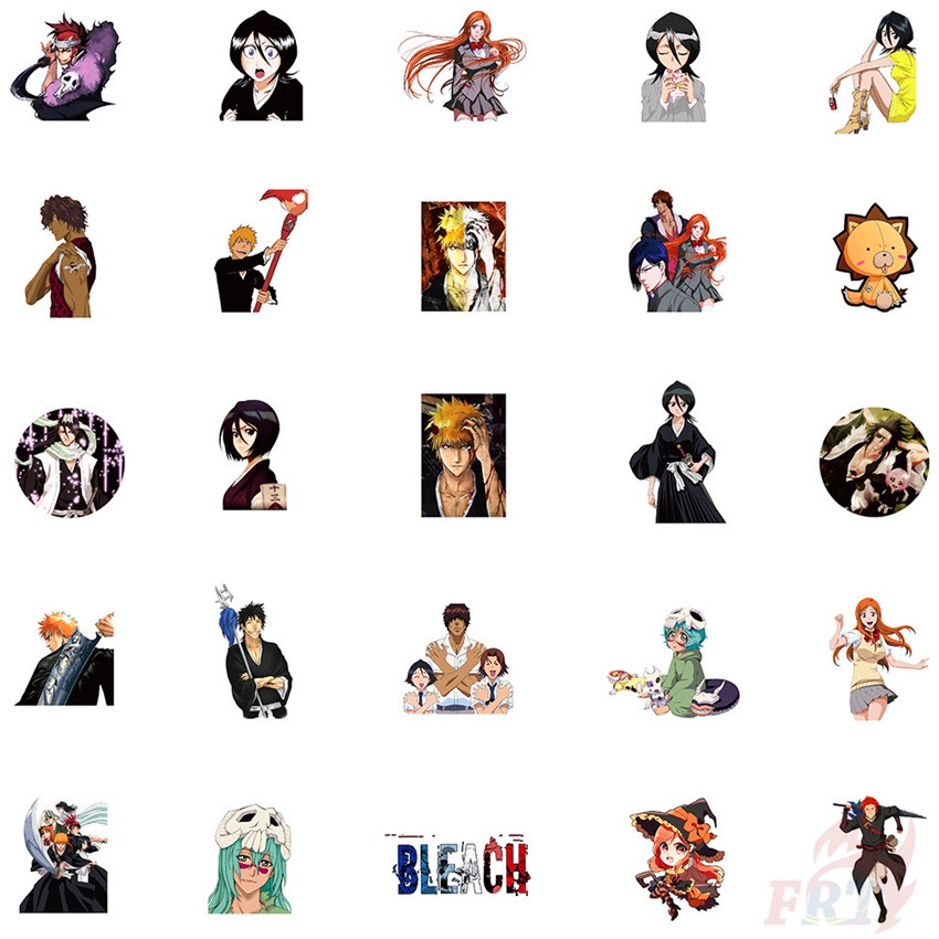 ❉ Miếng Dán Tẩy Series 04 ❉ Bộ 50 Miếng Dán Trang Trí Hình Anime Kurosaki Ichigo DIY