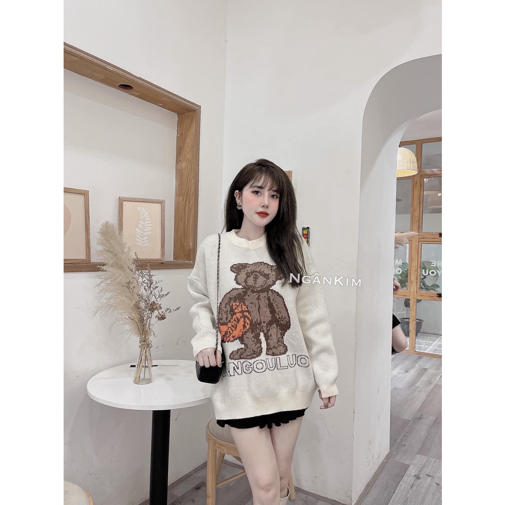 [ảnh thật] Áo len qc from rộng gấu ôm bóng | BigBuy360 - bigbuy360.vn