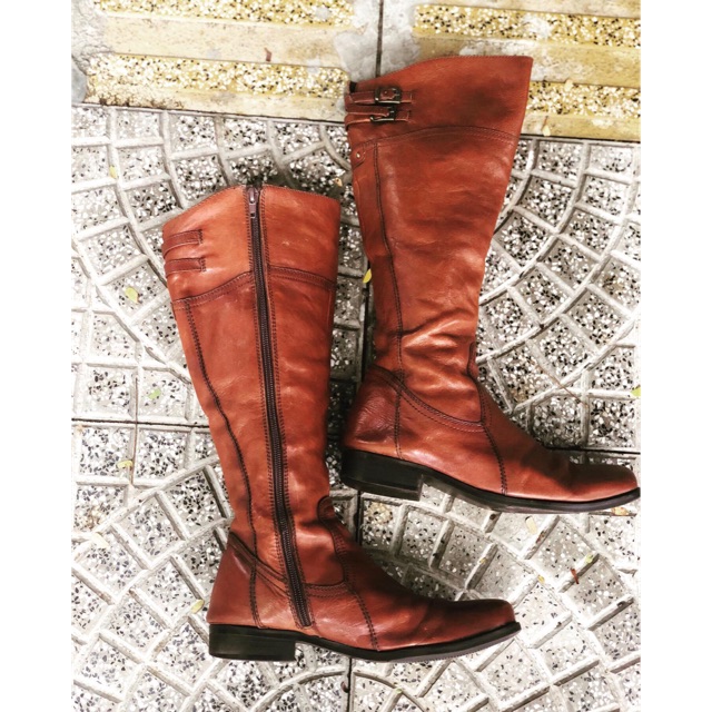 Giày bốt đùi da thật made in spain